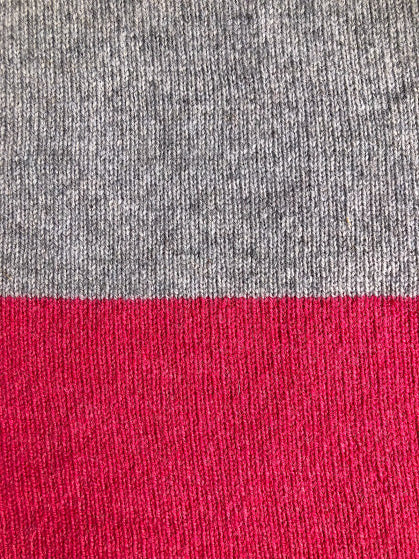 Versatile Merino Lambswool Poncho/Wrap with loop button - Fiesta Pink