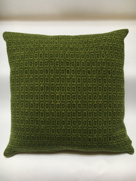Knitted Merino Lambswool Cushion  - 50cm x 50cm two tones of green