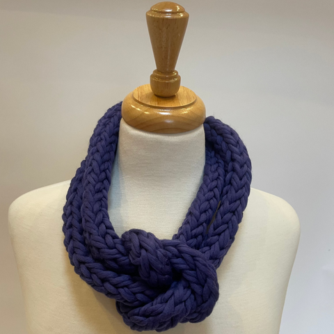 Purple plaited woollen Necklace