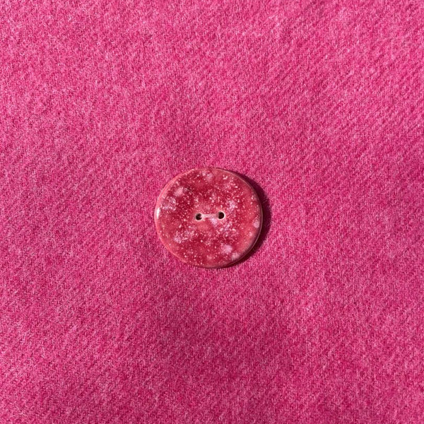 Merino Wool Poncho with Fringe - Colour Rose Pink with matching ceramic button