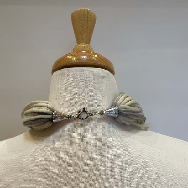 clasp for cream and grey necklace