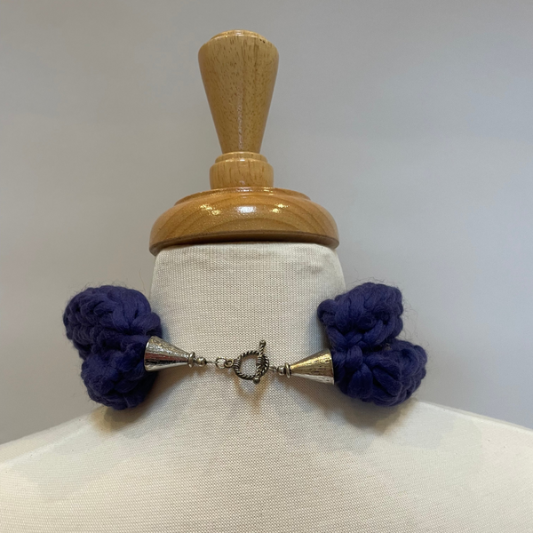 purple plaited necklace clasp