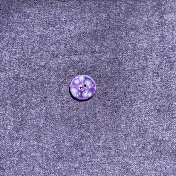 Fringed Merino Wool Poncho Lavender with matching ceramic button