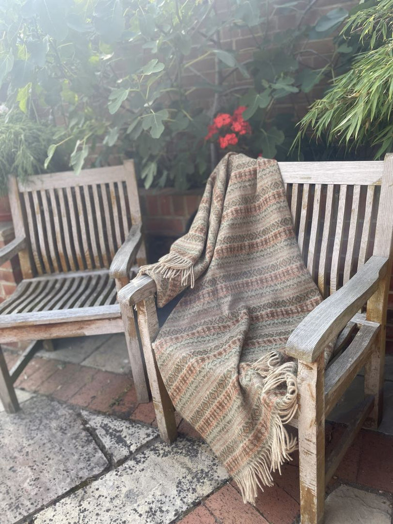Geometric Sage Coloured Throw
