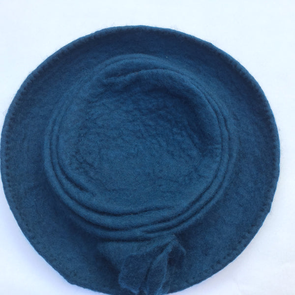 felted hat - ocean blue