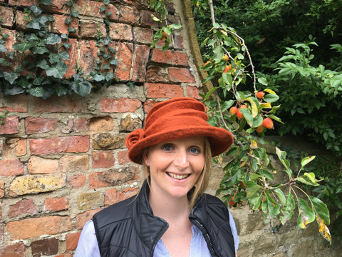 felted hat - orange