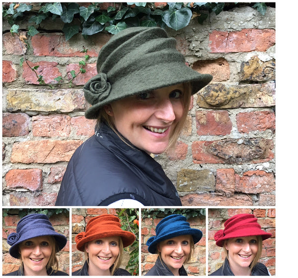 Selection of felted hats from The Wool Booth