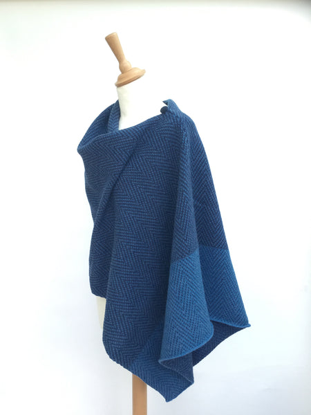 The Wool Booth's herringbone knitted poncho