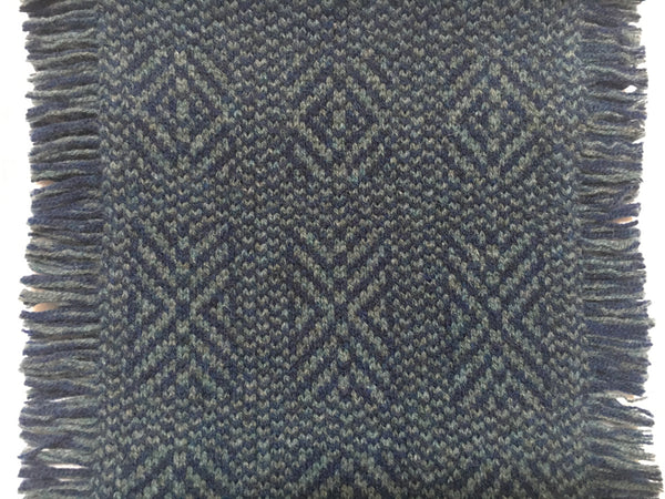 Fringed scarf indigo