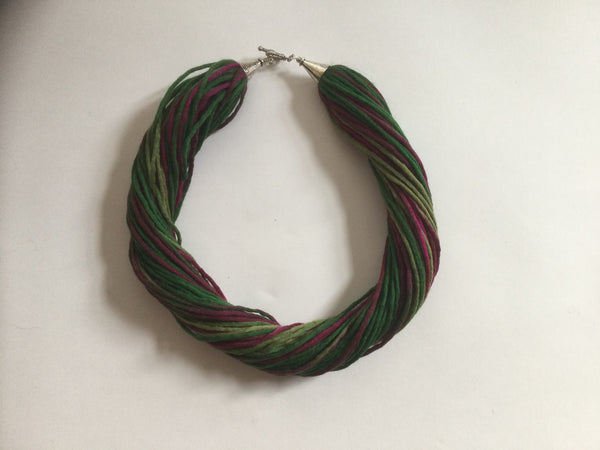 Merino Wool Twist Necklace - Tones of Moorland Heather