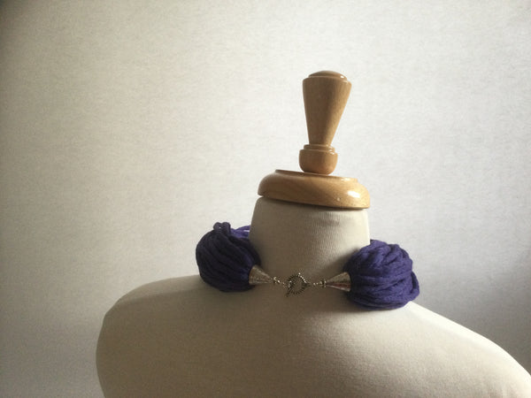 Merino Wool Twist Necklace - Purple