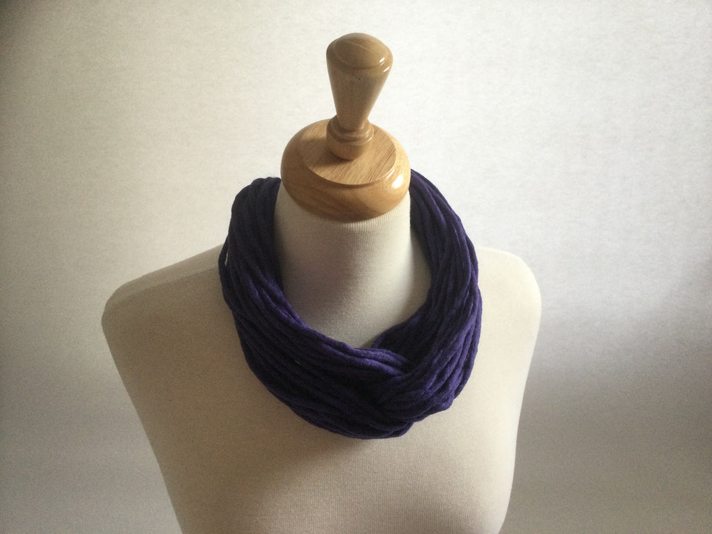 Merino Wool Twist Necklace - Purple